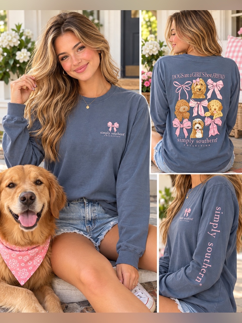 Simply Southern “Dogs Are a Girl’s Best Friend” Long Sleeve Shirt XS